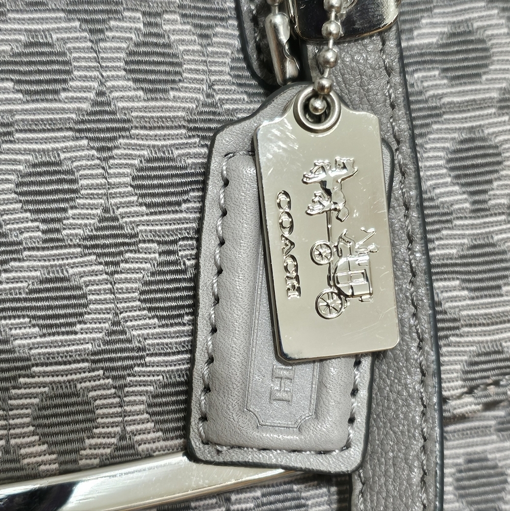 COACH Madison Madeline East/West Op Art Fabric Gray Signature Satchel/Crossbody - Picture 13 of 13